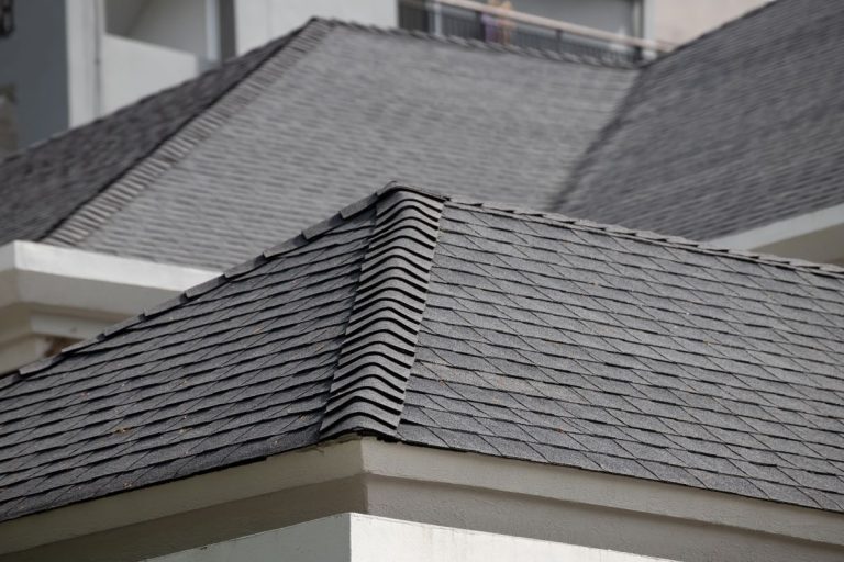 roof shingle background and texture. dark asphalt tiles on the roof. Edina, MN